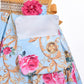 Cosplay Life Floral Dress for Girls and Young mature-themeds Fashion Flower Waistline Kids Party Festival Dress Ages 5-9 Years Old (Blue  9YRS)