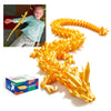 Meet Gladness 24 In 3D Printed Dragon, 24Inch Dragon,3D Dragon Toy,Large Dragon Present,Ariculated Crystal Dragon(Gold)