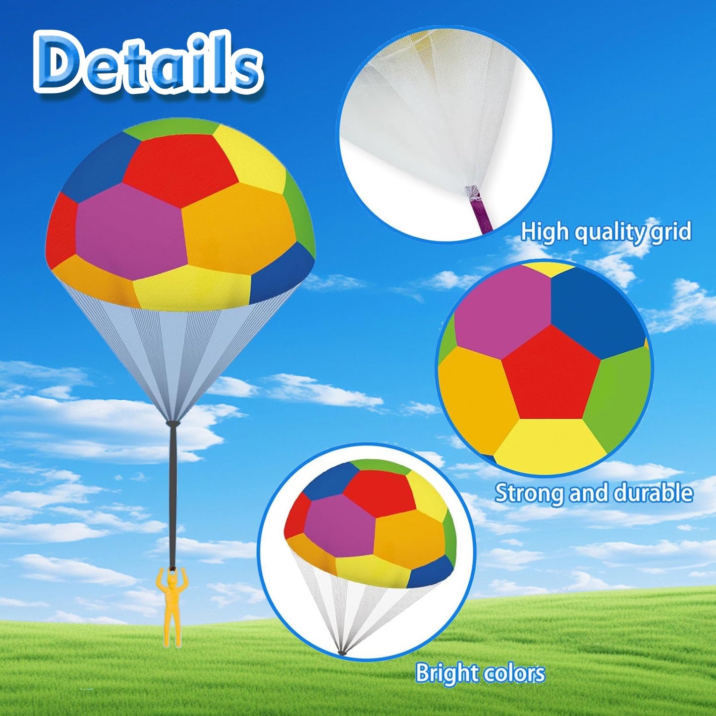 Parachute Toy Outdoor Flying Parachute  Easter Basket Stuffers Toys for Kids  tossing Children's Flying Toys with Small Figures  Top Indoor Hand Throw Soliders for 4 6 8 10 12 Year Old (6PCS)