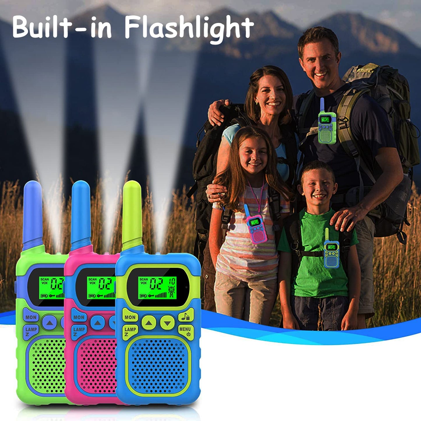 Kids Walkie Talkies for 3-12 Year Old Boys Girls,Children Walkie Talkies 3 KM Long Range & 22 Channels 2 Way Radios,Kids Outdoor