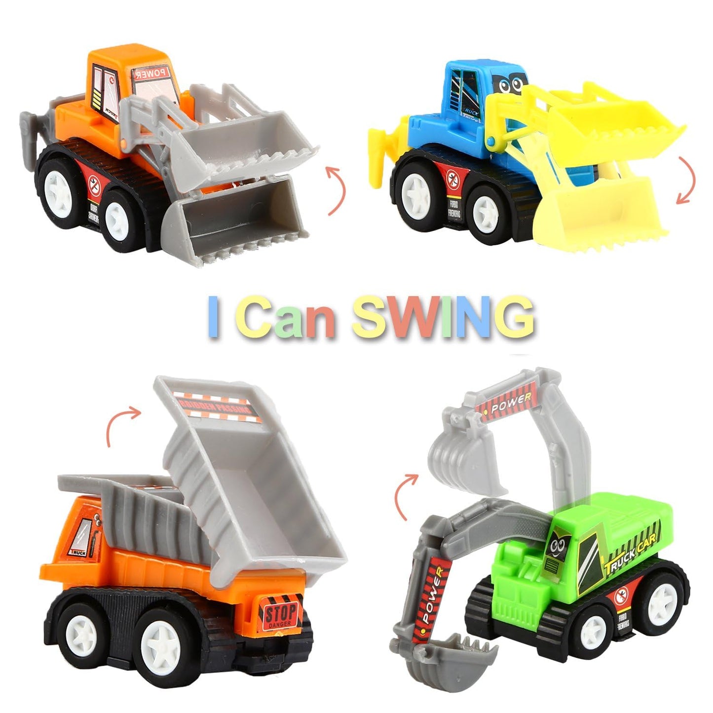 Yeonha Toys Pull Back Vehicles, 12 Pack Mini Assorted Construction Vehicles and Race Car Toy, Vehicles Truck Mini Car Toy for Ki