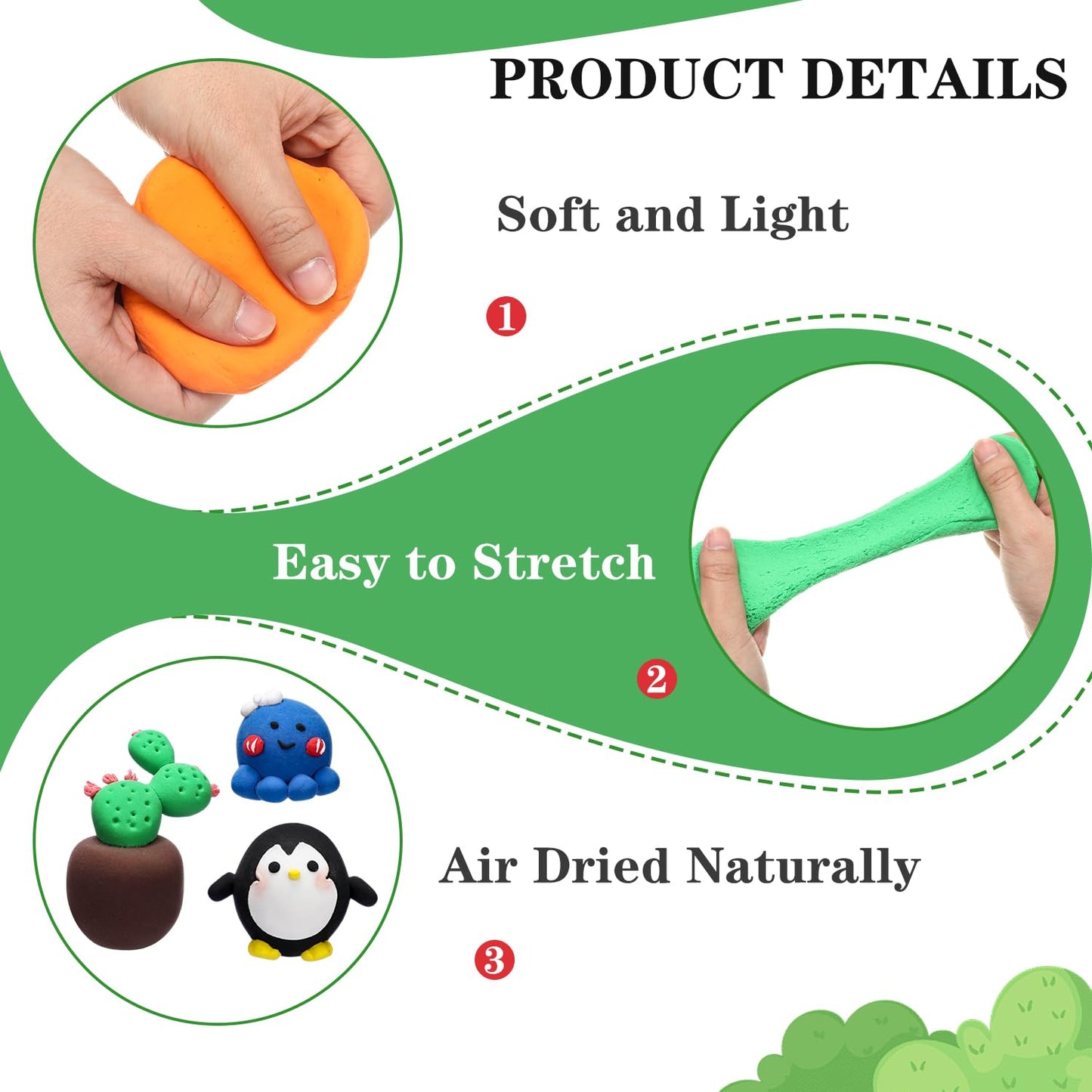 WinnerWhy 72 Pcs 2.38lbs Air Dry Clay Modeling Magic Ultra Light Modeling Clay for Kids DIY for Sculpting Air Dry School Gift(Wh