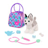 Pucci Pups - Plush Husky - Stuffed Animal - Carrier Bag - Stethoscope, Cast & More - Kids 3 Years + - Husky & Vet Care Carrier