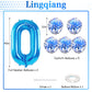 40 Inch Number 50 Foil Balloons Set, Blue 50Th Birthday Balloons With Blue Confetti Balloons, Giant Number 5 And 0 Helium Balloo