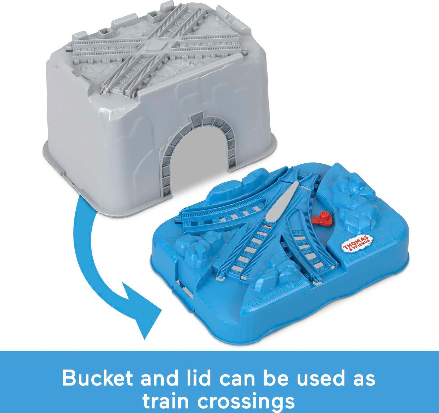 Thomas & Friends Toy Train Tracks Set, Connect & Build Bucket, 34-Piece Expansion Pack for Diecast & Motorized Trains, Age 3+ Ye