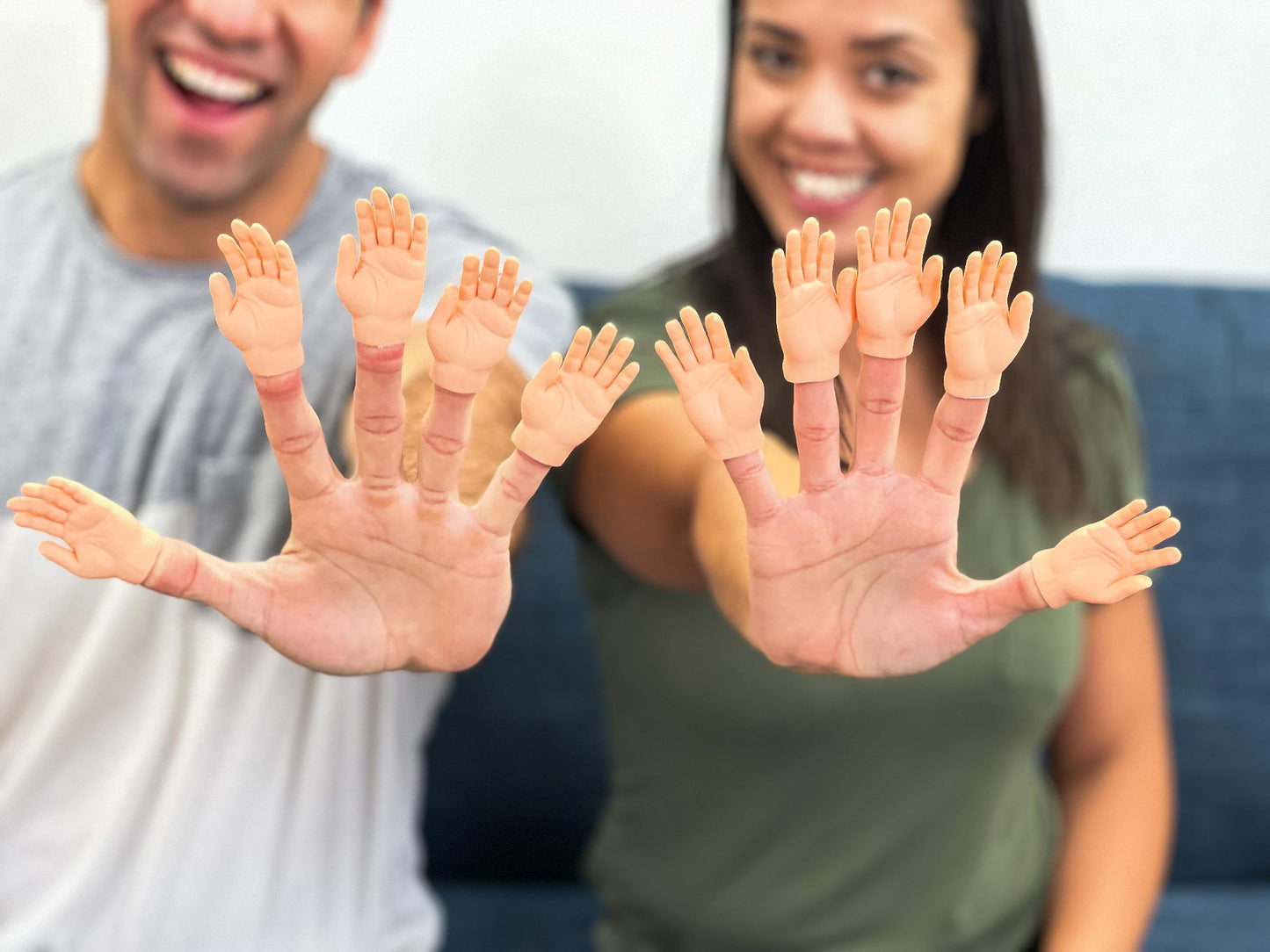 DR DINGUS Finger Hands (10 Pack w/Gift Box) - enhanced Rubber Little Tiny Finger Hands - Fun and Realistic Design - Ideal for Puppet Show  Gag Present  Fun for All Kids!