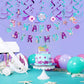 Sunbeauty Mermaid Happy Birthday Banner Little Mermaid Theme Birthday Decorations For Girls Ocean Theme Party Supplies For Baby