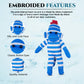 Plushland Plush Sock Monkey Stuffed Animal Toy - 16'' Blue Hand Knitted Gift for Kids, Babies, Boys & Girls