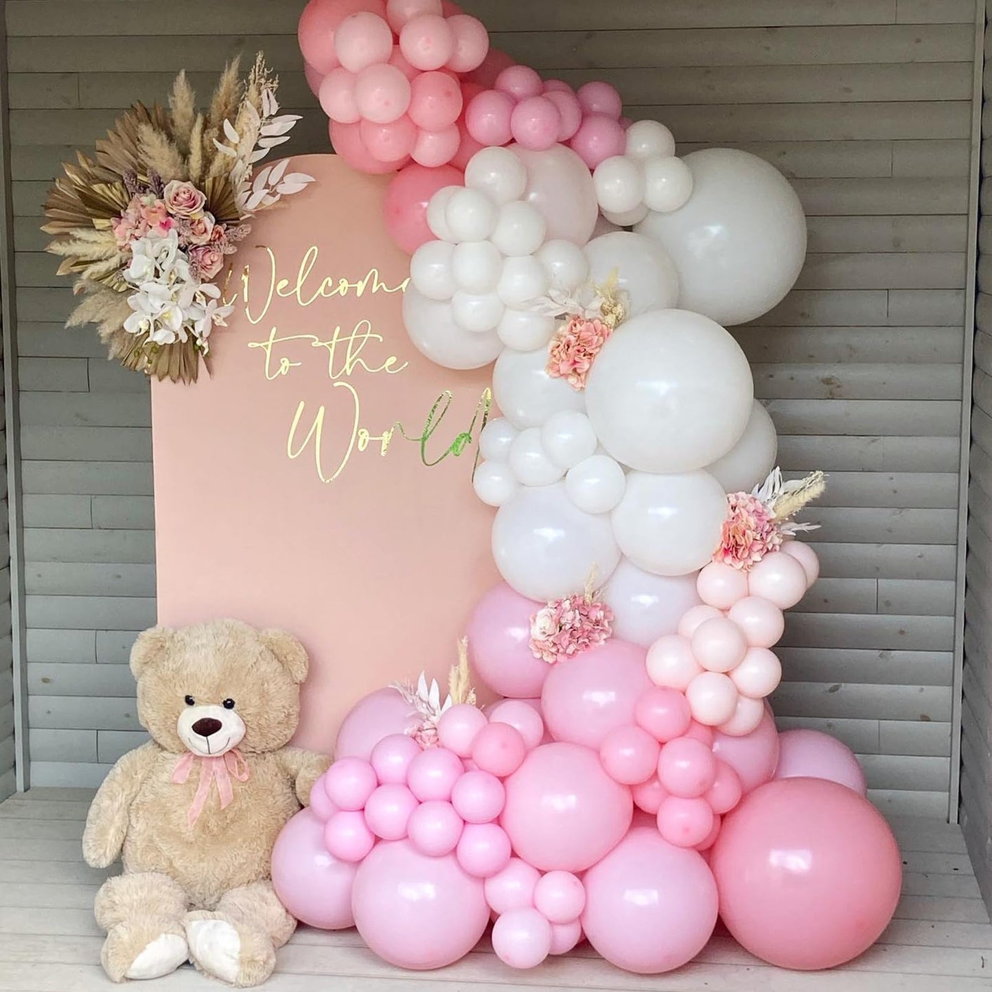 Pink And White Balloons, 12 Inch Pink White Metallic Chrome Pink Confetti Pink Latex Balloons With Ribbon Pink White Party Ballo