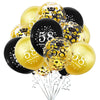 SHUNTAI 58th Birthday Balloons, Black and Gold, 12 Inch Latex Confetti, 15 Pack, Happy 58th Anniversary Party Supplies
