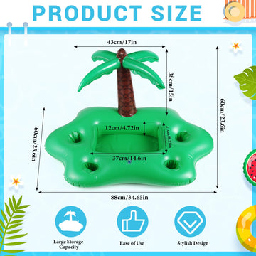 FillTouch Floating Drink Holder for Pool, Floating Cabana Bar, Hot Tub Drink Holder for Adults, Inflatable Pool Accessories(Coco