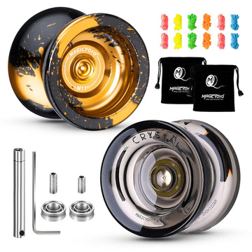 3 Pack Of Yoyos K2 Crystal Responsive Yoyos For Kids Beginner, Dual Function Yoyos With Replacement Unresponsive Bearings Kit Fo