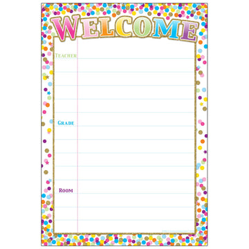 Ashley Productions Smart Poly Chart Confetti Welcome, 13 x 19
