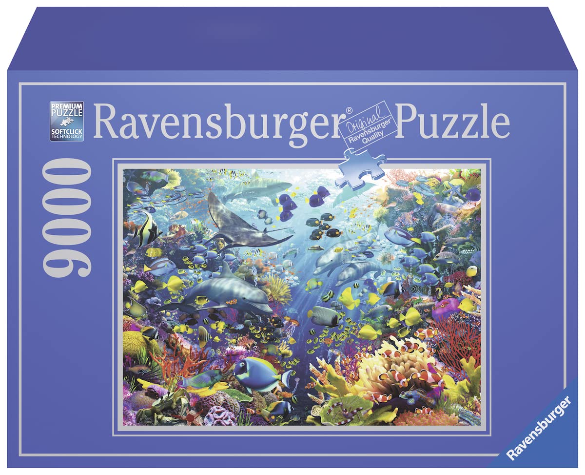 Ravensburger Underwater Paradise Jigsaw Puzzle - 9000 Pieces Blueboard | Precision-Cut Fit | Unique Piece Design | Ideal Gift For Puzzle Enthusiasts