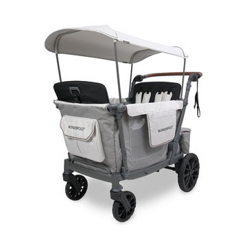 WONDERFOLD L4 Quad Stroller Wagon (4 Seater) - Collapsible Wagon Stroller with Seats with 5-Point Harnesses, Side Entrance, and 