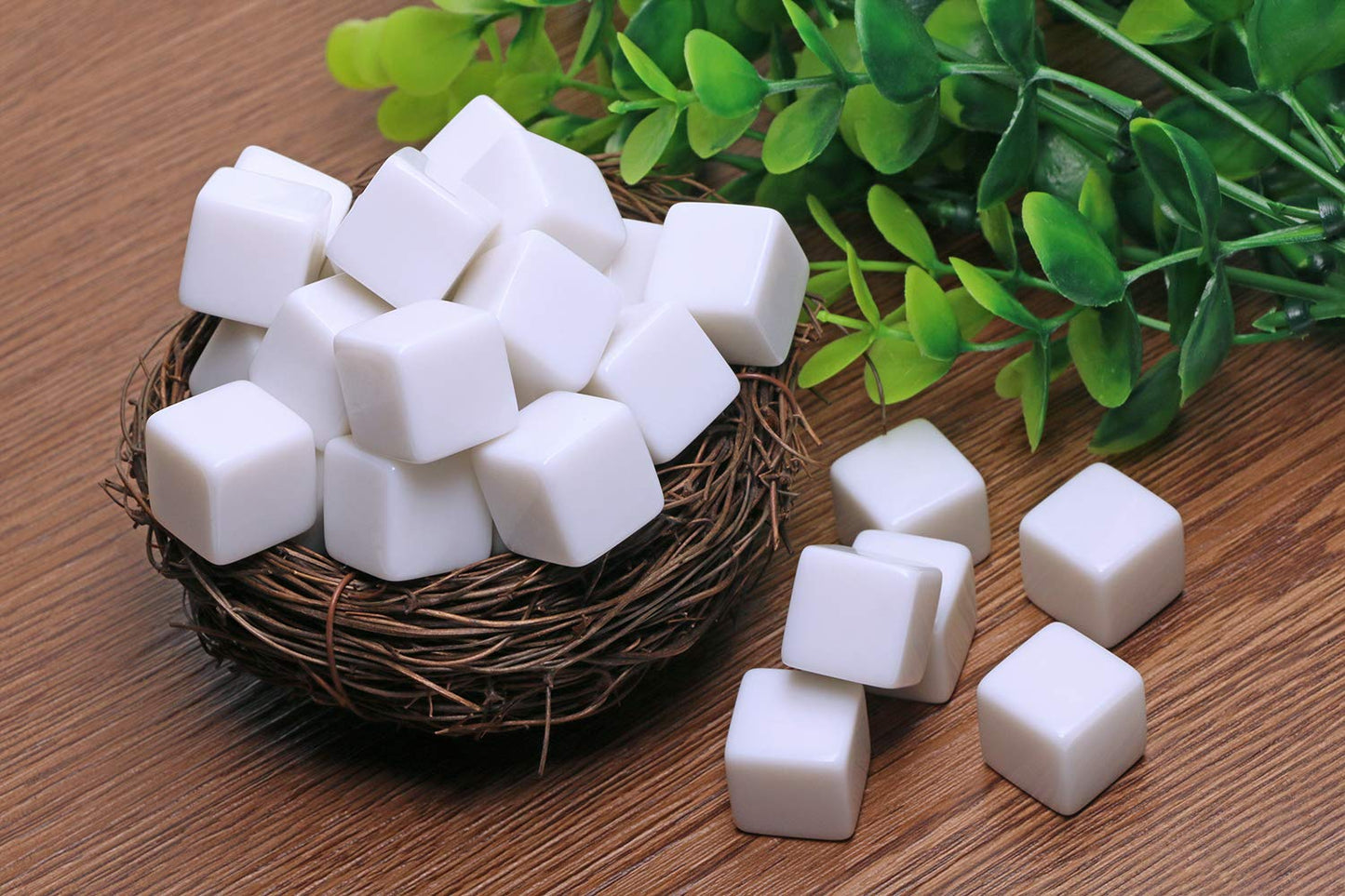 Shapenty 16MM White Acrylic Uniform Blank Dice Cubes for Classroom Board Games, DIY Sticker, Math Counting Teaching, Party Favor