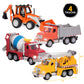 Driven By Battat - 4 Construction Toys For Kids&Toddlers - 7.5'' Crane Toy, 7'' Dump Truck, 6.5'' Cement Mixer, 7'' Excavator Ba