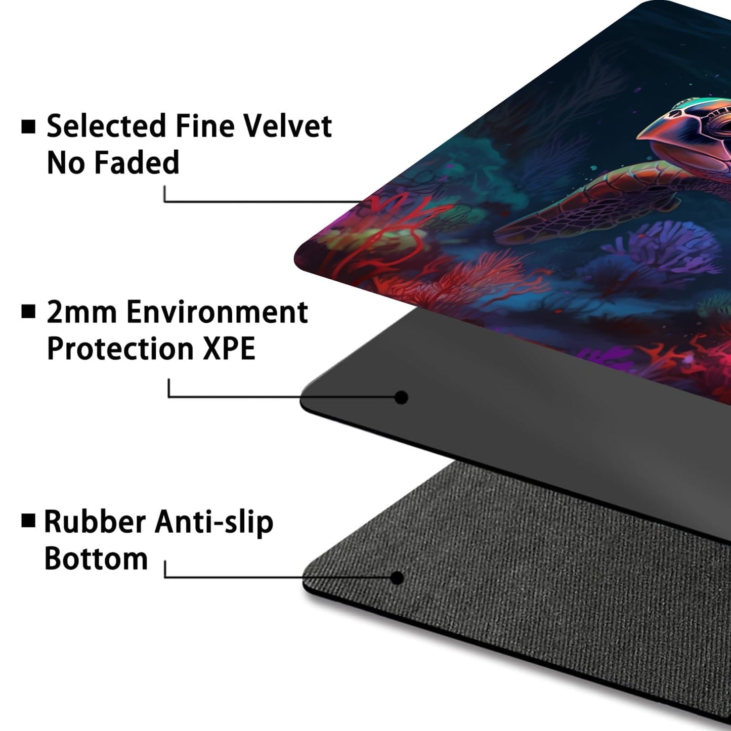 MTG Playmat Game Play Mat for MTG TCG 24 x 14 inches Cards Game Playmats Trading Card Game Stitched Play Mats Commander Deck Gaming Desk Mat Card Gameplay Mats-Colored Turtle