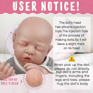 Vollence 18 Inch Full Silicone Baby Doll That Look Real,Eyes Closed Reborn Baby Doll,Real Baby Doll,Lifelike Baby Dolls - Boy
