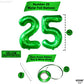 Katchon, Dark Green 25 Balloon Numbers - 40 Inch | 25Th Birthday Balloons, Green 25Th Birthday Decorations For Women | 25 Balloon Numbers Green | 25 Years Balloons, 25Th Birthday Decorations For Men
