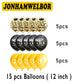 Jonhamwelbor Happy 35Th Birthday Balloon (15Pcs 12Inch) Black And Gold Latex Inflatable Clear Confetti Anniversary Party Helium