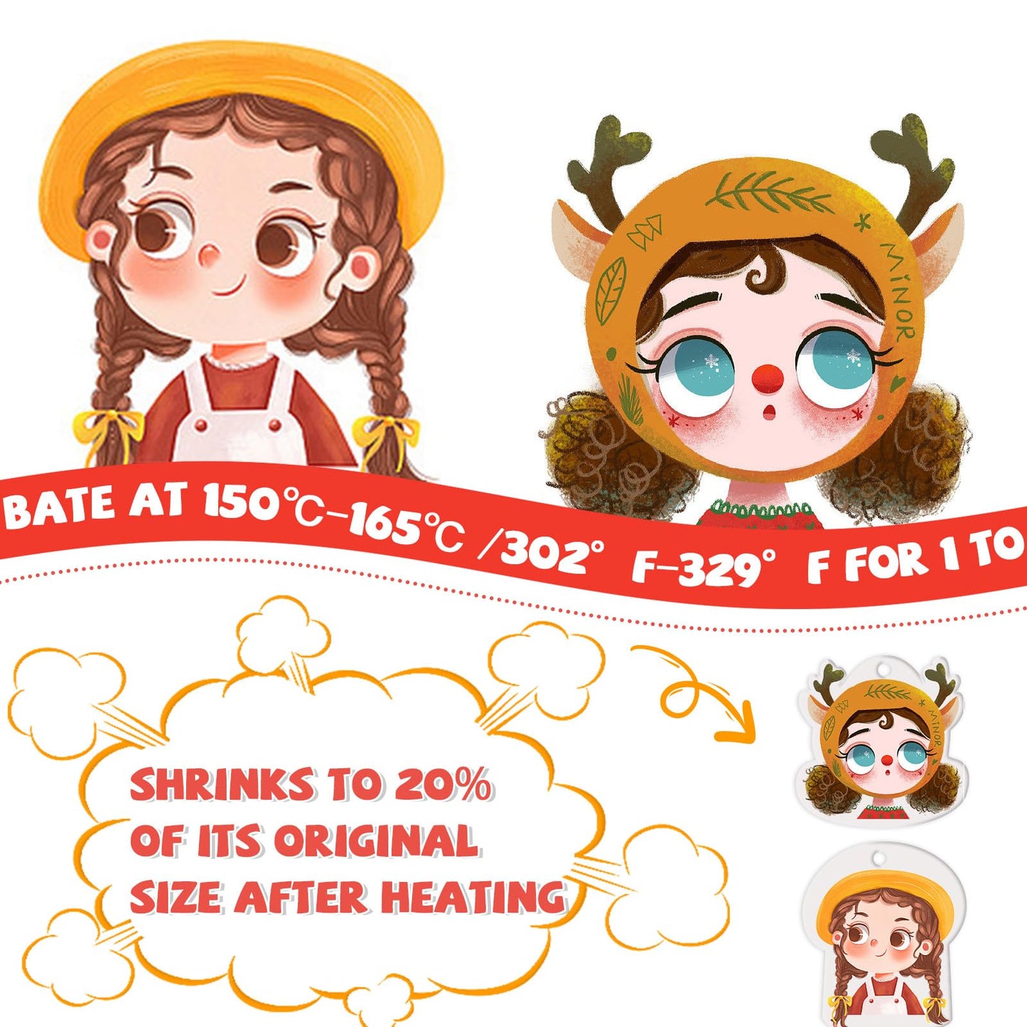 Ofnmy 225Pcs Shrinky Dink Kit,Shrinky Dink Sheets,Shrink Plastic Sheets Kit With 25Pcs Shrinky Dink Paper,100Pcs Keychains And O