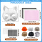 Draupnir 6Pcs Therian Mask Kit Cat Fox Mask with Felt Fabric Sheet, Fur and Eye Mesh, DIY Blank White Paper Cat Face Mask to Pai