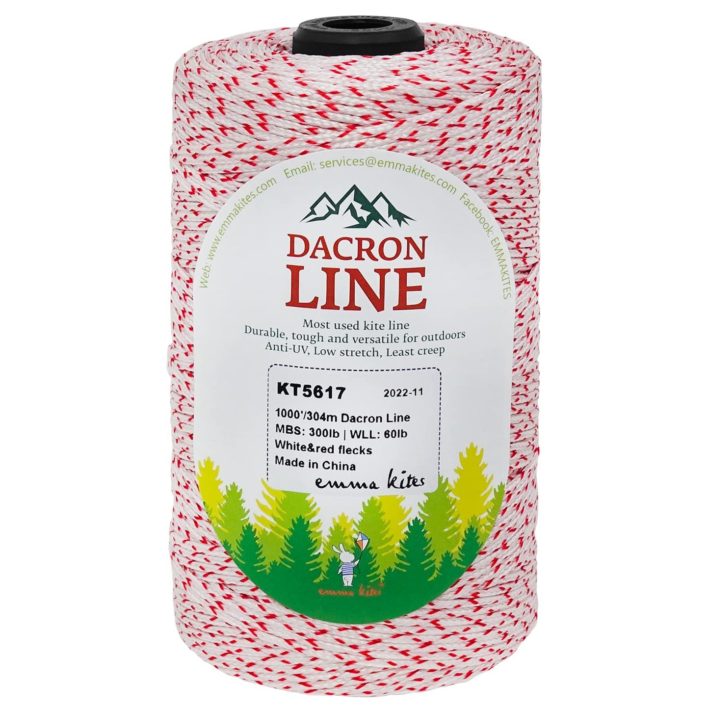 emma kites 300Lbs 1000Ft Braided Dacron Polyester String Cord Spool Kite Line for Large Kite Flying Outdoor Tactical Craft Low S