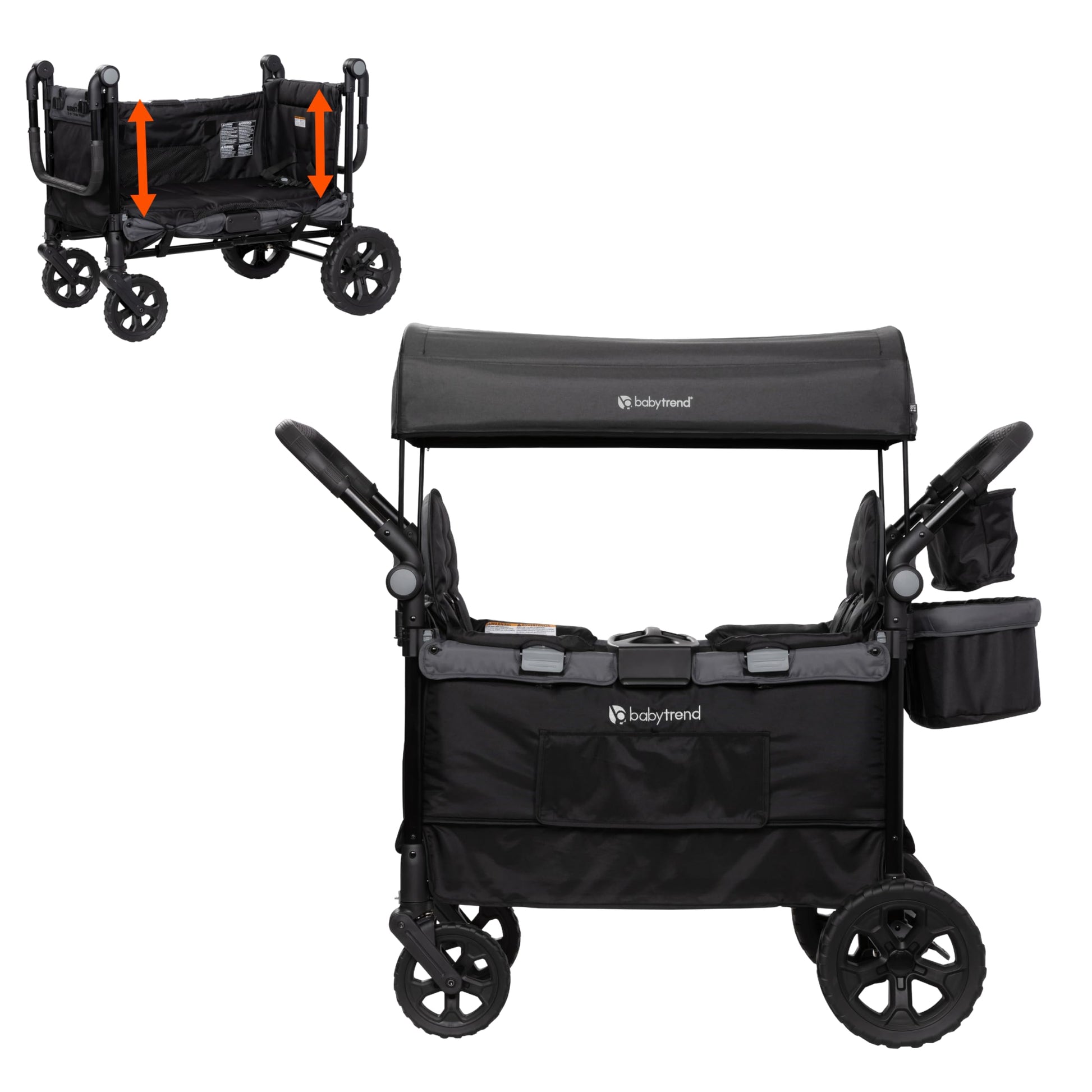 Baby Trend Quest Plus 3-in-1 Stroller Wagon, Dash Black