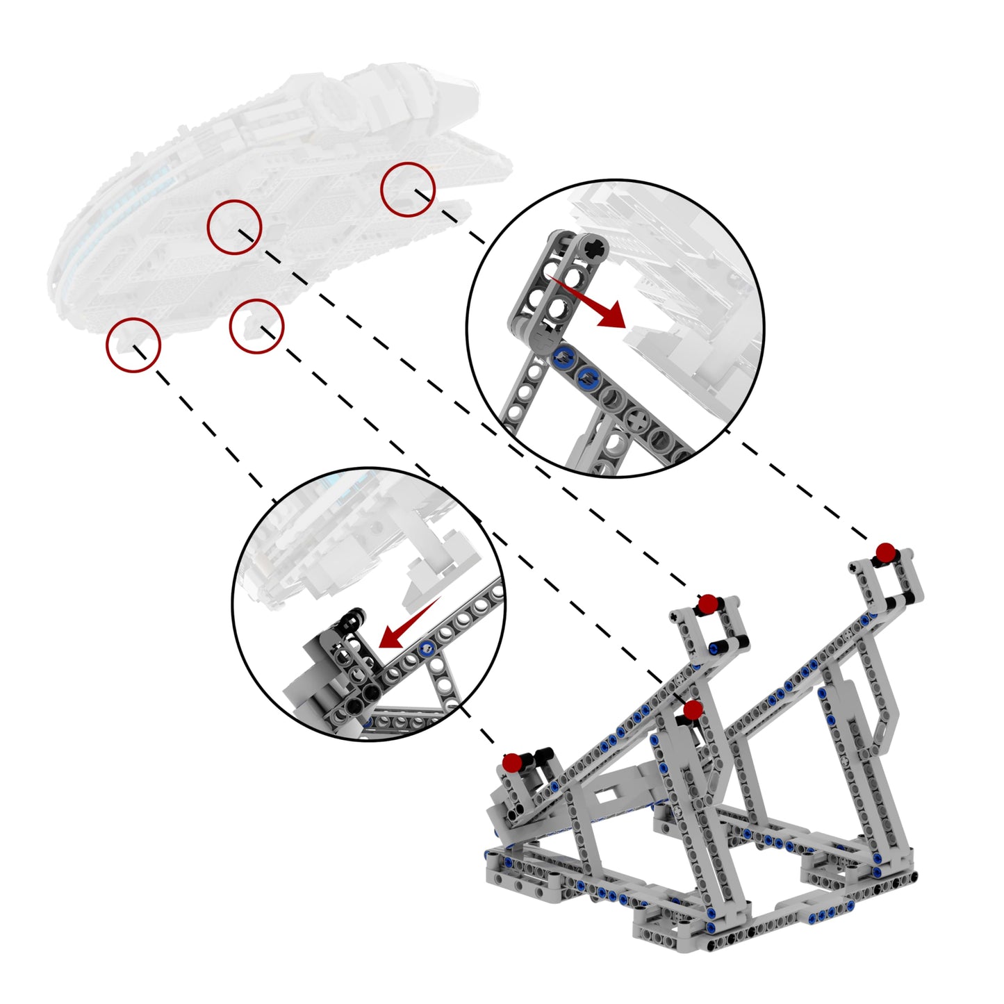 Millennium Falcon Vertical Display Bracket For Lego 75257 Starship Model, Sturdy Stand Building Kit, Best Gift And Movie Collectible For Adults(236 Pcs)