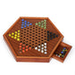 Luxurious Large 15-Inch Chinese Checkers Set - Premium Wooden Board Game For Adults And Kids With 72 Vibrant Glass Marbles, Dual