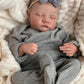 Fockof Realistic Reborn Baby Dolls Girl 17-Inch Soft Vinyl Lifelike Real Life Baby Dolls Babe Reborn Accessories For 3+ Years Old (Gray)
