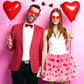 Hikkcos Pink Tutu Costume for Women - Valentine's Day Cupid Outfit with Heart Headband & Sunglasses, Medium, Polyester