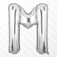 Flyloons Silver M Alphabets Letter Foil Balloons Perfect for Birthday Decoration Items, Anniversary, Bachelorette, Wedding, Fare