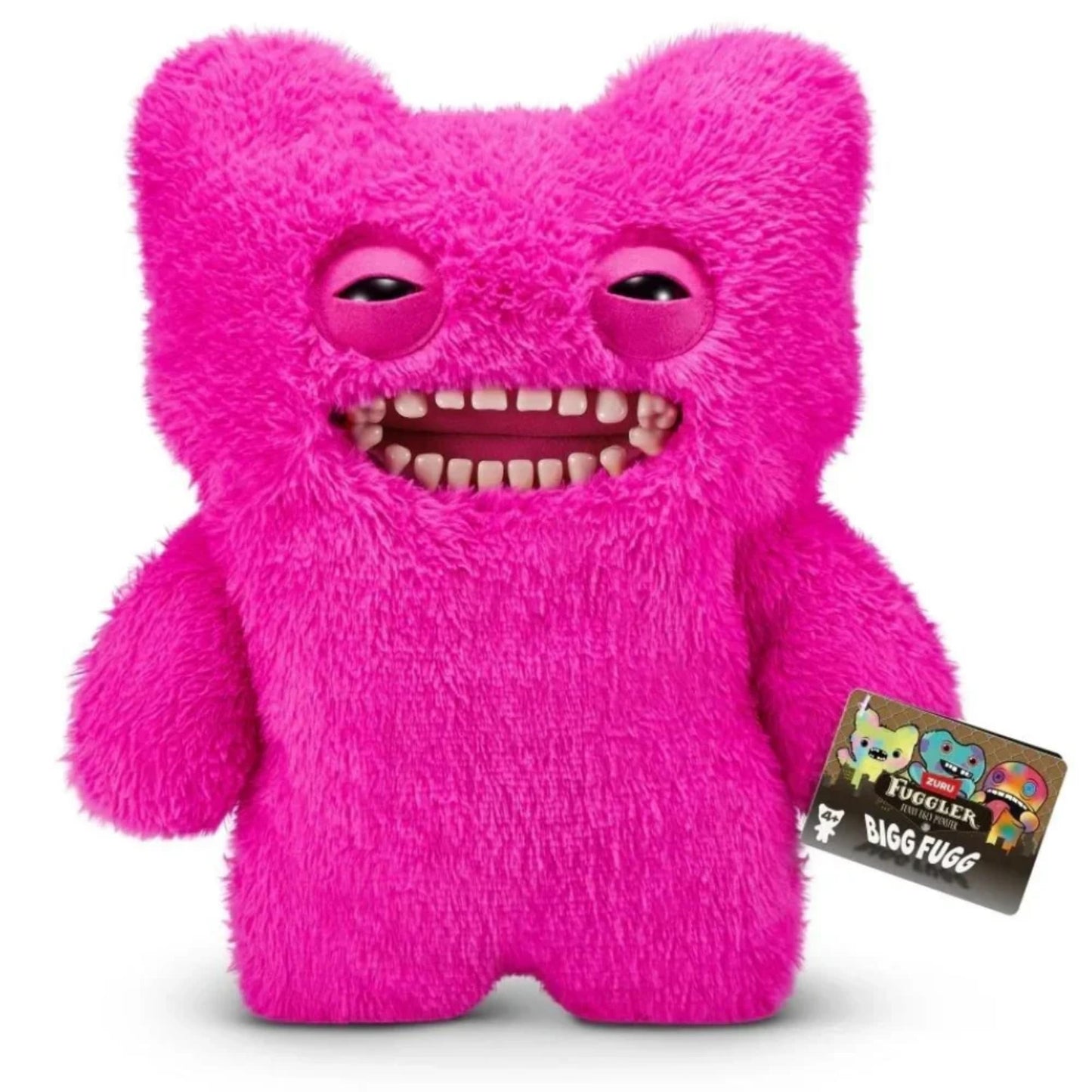 ZURU Fugglers Bigg Fuggs - Big Funny Ugly Monster Plush - 17 inches (Mr Buttons (Pink))