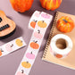 2 Roll 1000pcs Halloween Pumpkin Stickers, 4 Styles Self Adhesive Fall Pumpkin Stickers Halloween Decals Roll Envelope Scrapbook