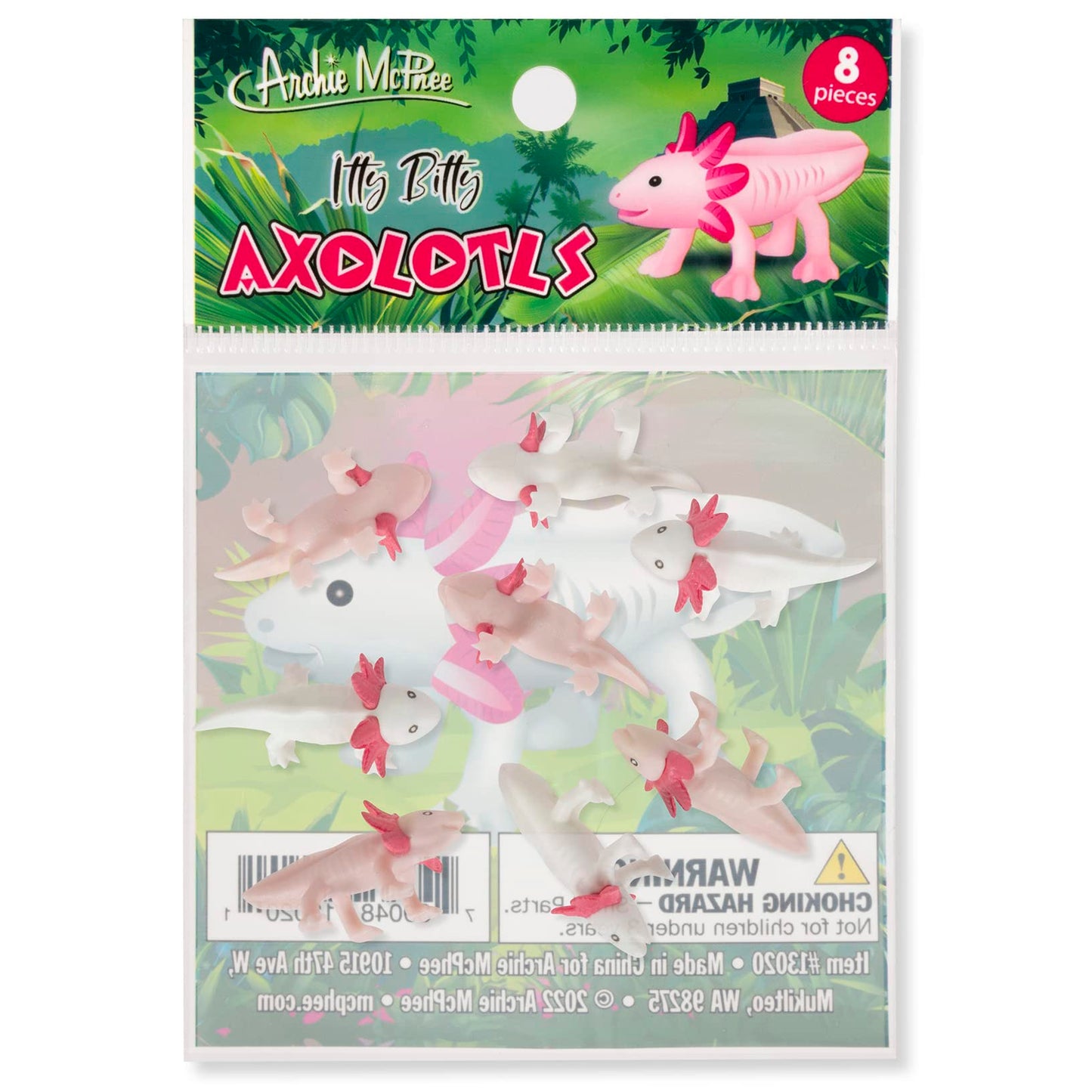 Accoutrements Archie McPhee Itty Bitty Axolotls 8 Pack