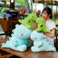 Vhyhcy Cute Dinosaur Plush Toys, Fat Dinosaur Stuffed Animals Toys Dolls, Soft Plush Stuffed Animal Dino Plushie, Birthday Gifts For Kids Girl Boys Green 12 Inch