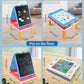 Elovien Easel For Kids, 4 In 1 Double Sided Toddler Art Easel With Chalkboard & Magnetic Whiteboard, Foldable Kids Tabletop Easel With Drawing & Writing Accessories - Gift For Boys And Girls (Blue)