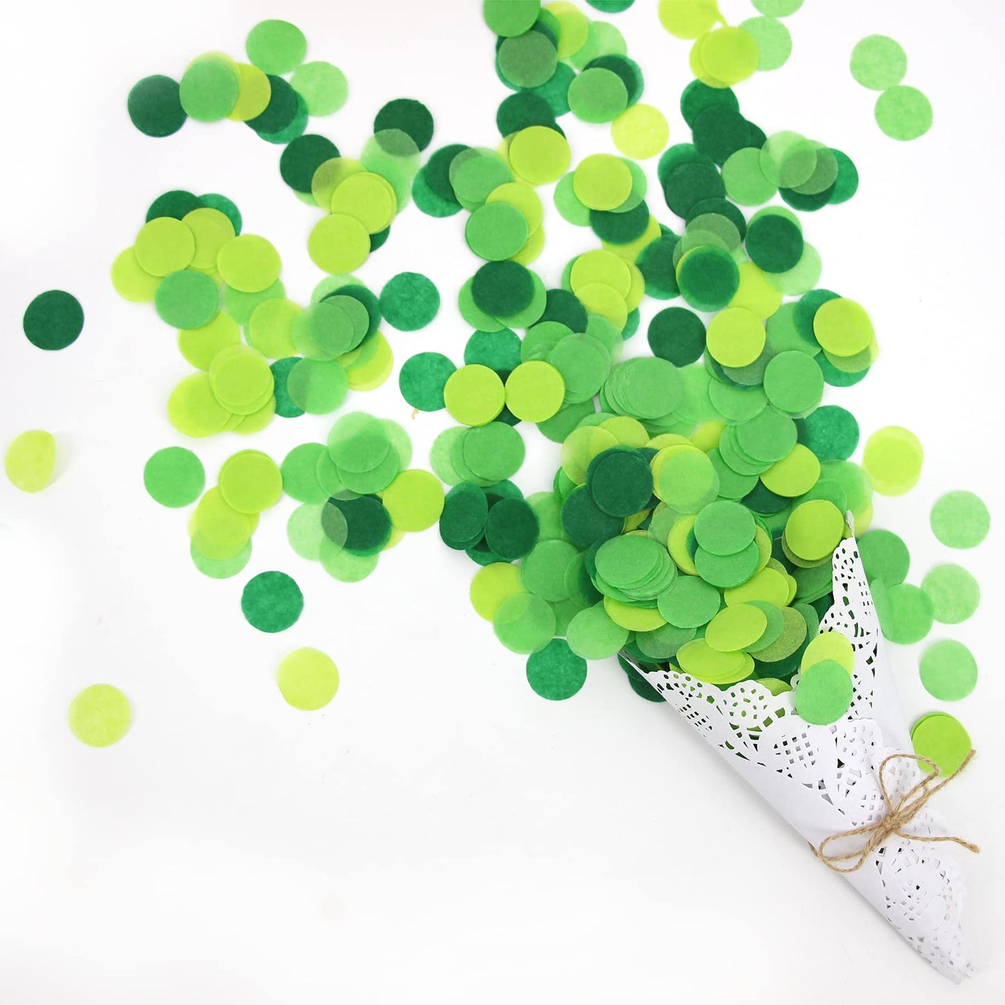 Mybbshower Green Paper Confetti Beach Jungle Birthday Party Decorations Spring Wedding Table Scatter for Baby Shower 1 inch 5000