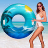 HeySplash Pool Tubes for mature-themed  42 Inch Large Pool Floats with Handles  Inflatable Swim Rings Lounge  Hawaii Fun Swim Floaties Swimming Pool Beach Lake River Party Decoration Toys  Blue Green Beach
