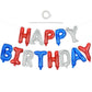 Toniful Happy Birthday Balloons Banner 16 Inch Mylar Letters Birthday Sign Banner Balloon Bunting Reusable For Patriotic Party S