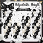 Kasyat Black Bow Balloon Column Stand Kit - 2 Adjustable Stands, 100 Latex Balloons, Black Bow Foil Balloons, Perfect for Parties