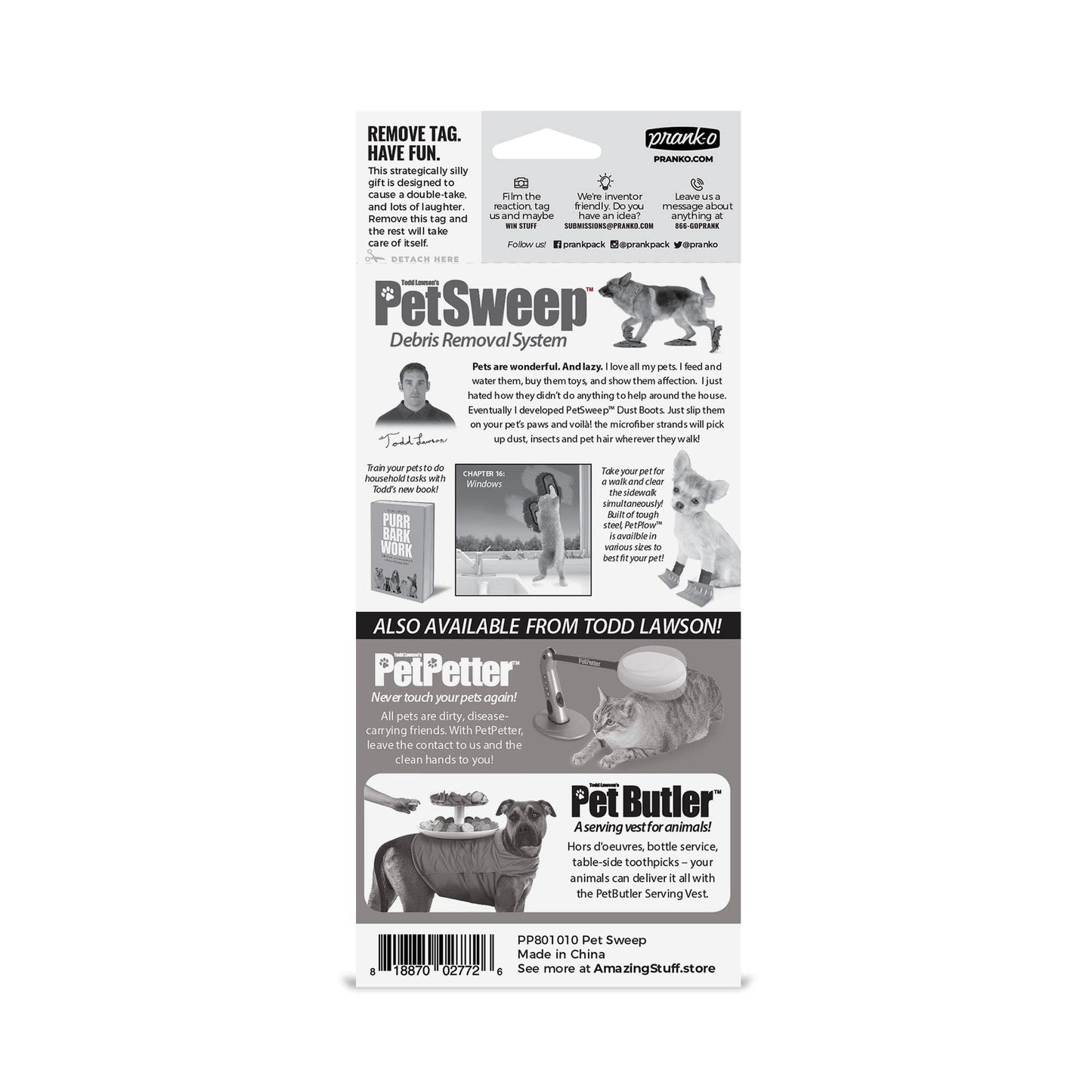 Prank Pack Pet Sweep - Hilarious Prank Gift for Pet Lovers, Medium Size