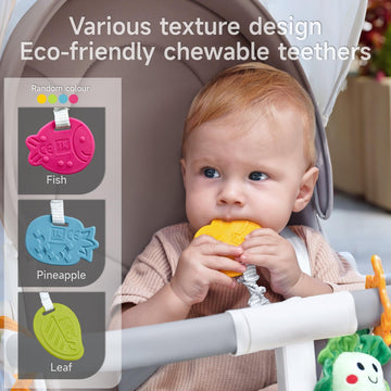 Tumama Baby Toys 0 3 6 12 Months, Soft Hanging Stroller Toys Potted Plant Crib Car Seat Toys, Infant Newborn Crinkle Infant Rattles With Teether Squeaky Sensory Developmental Toy