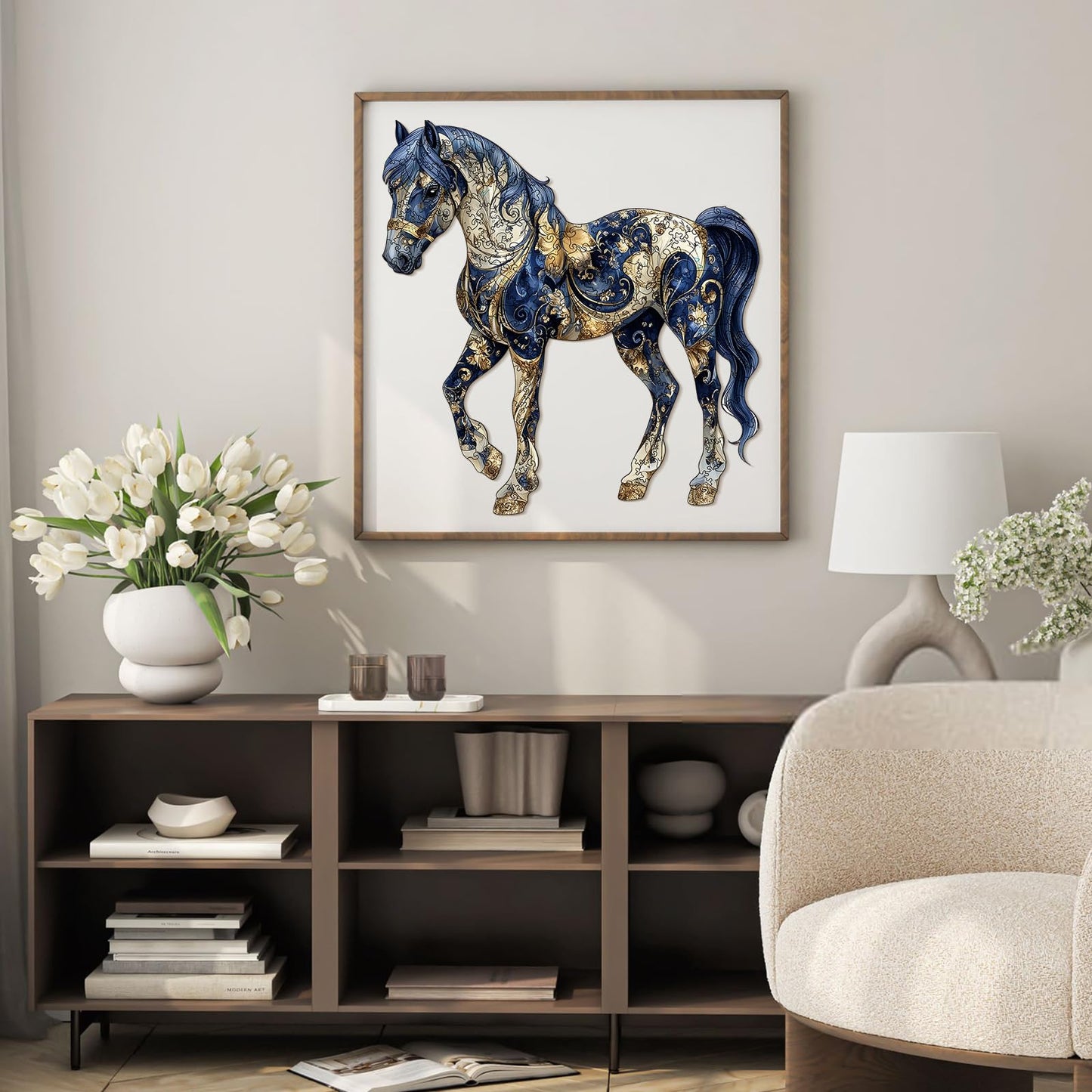 Horse Wooden Puzzles for mature-themeds  200pcs Wooden Jigsaw Puzzles for mature-themeds  Horse Unique Shaped Jigsaw Puzzles Creative Gift for Friend Family Game Medium Size 10'' x 11''