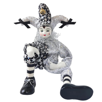 Maxyoung 14 Inch Porcelain Clown Doll Vintage Dolls Figurine, Collectible Figure, Hand Painted Toy, Christmas Halloween Birthday Gift, Twisted Body
