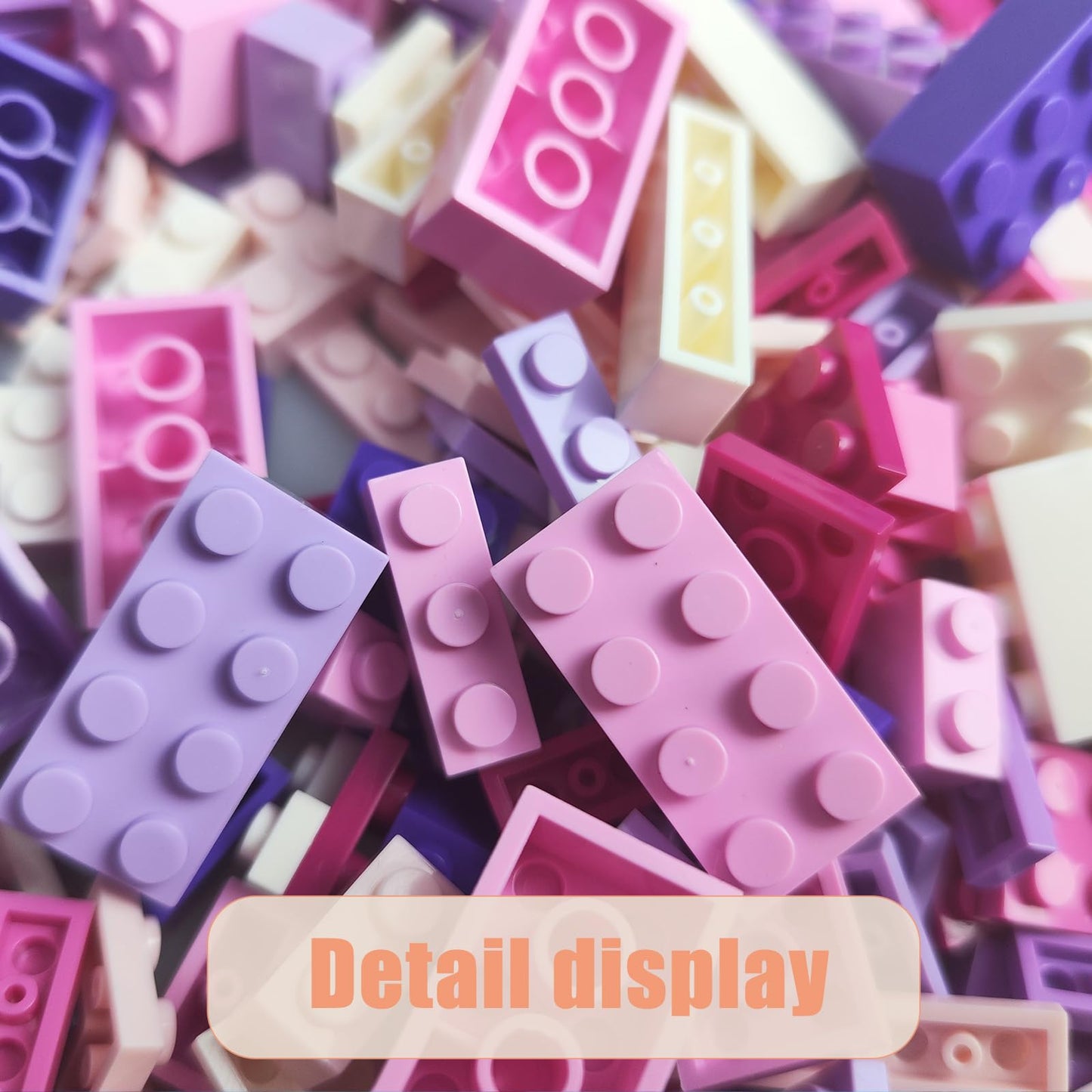 Huizdq 1000 Pieces Classic Building Bricks, Classic Stackable Base Plates, 3 6.3'' X 6.3'' White, Pink And Purple Base Plates, C