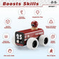 Btb Wooden Pull Back Car,Toy Fire Engine Fire Truck,Montessori Wooden Toy,Pullback Pull-Back Car,Wooden Vintage Retro Classic To