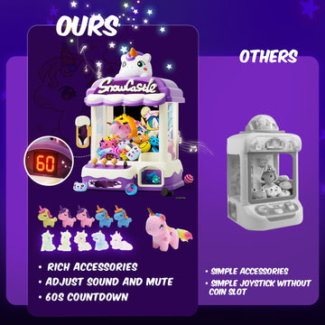 Skirfy Large Claw Machines For Kids,Unicorns Toys For Girls Age 6+,Candy Dispenser Arcade Games Mini Vending Toy With Slap Brace